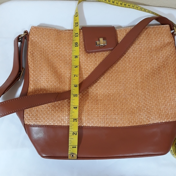 Talbots straw and leather handbag - Picture 5 of 6